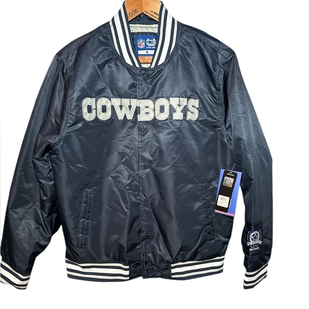NEW! Dallas Cowboys Ultra Game Satin Bomber Varsity Jacket